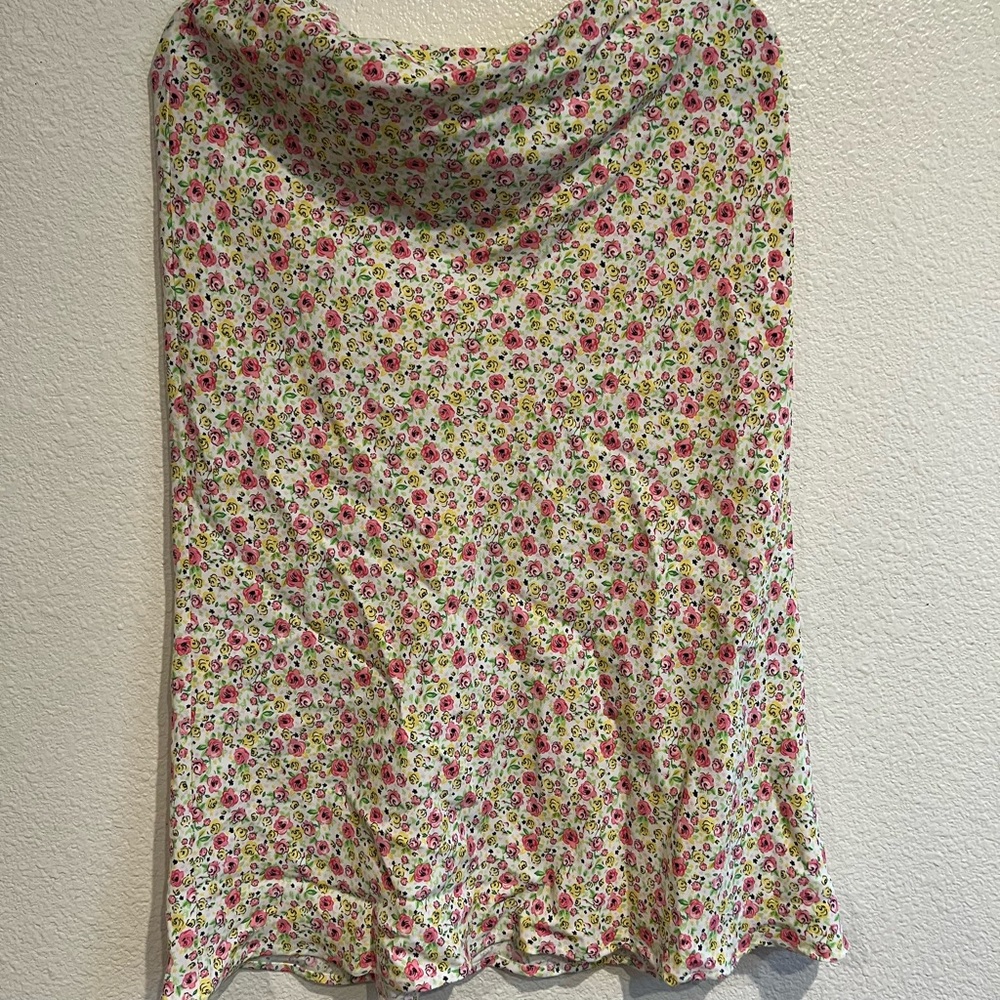 Maison d’Amélie Floral Printed Straight Flowy Midi Length Skirt Multicolor Sz 8